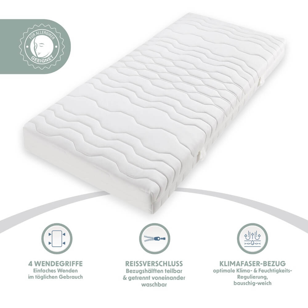 Home Deluxe Bett mit Ablage GALAXIS - 140 x 200 cm Grau