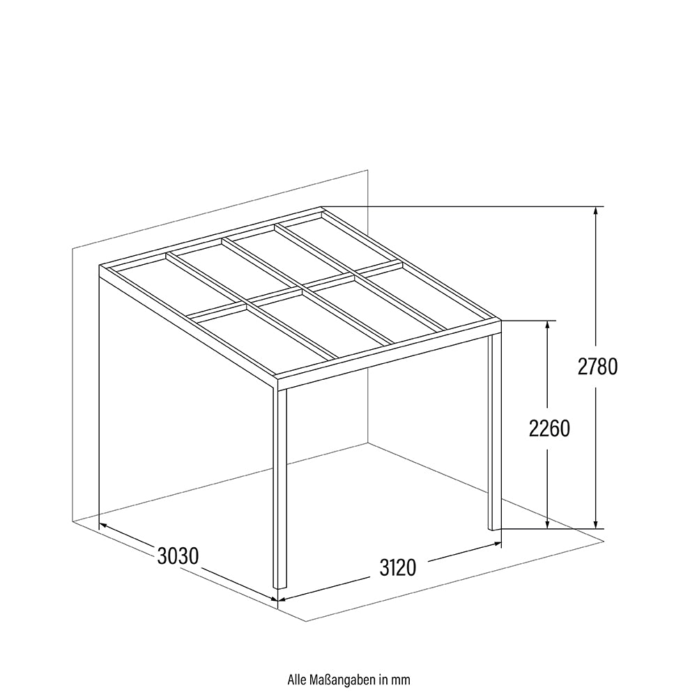 Home Deluxe Terrassenüberdachung SOLIS - 312 x 303 x cm Grau