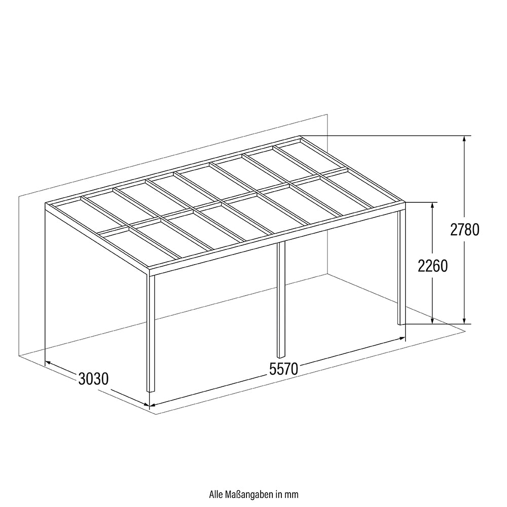 Home Deluxe Terrassenüberdachung SOLIS - 557 x 303 x cm Grau