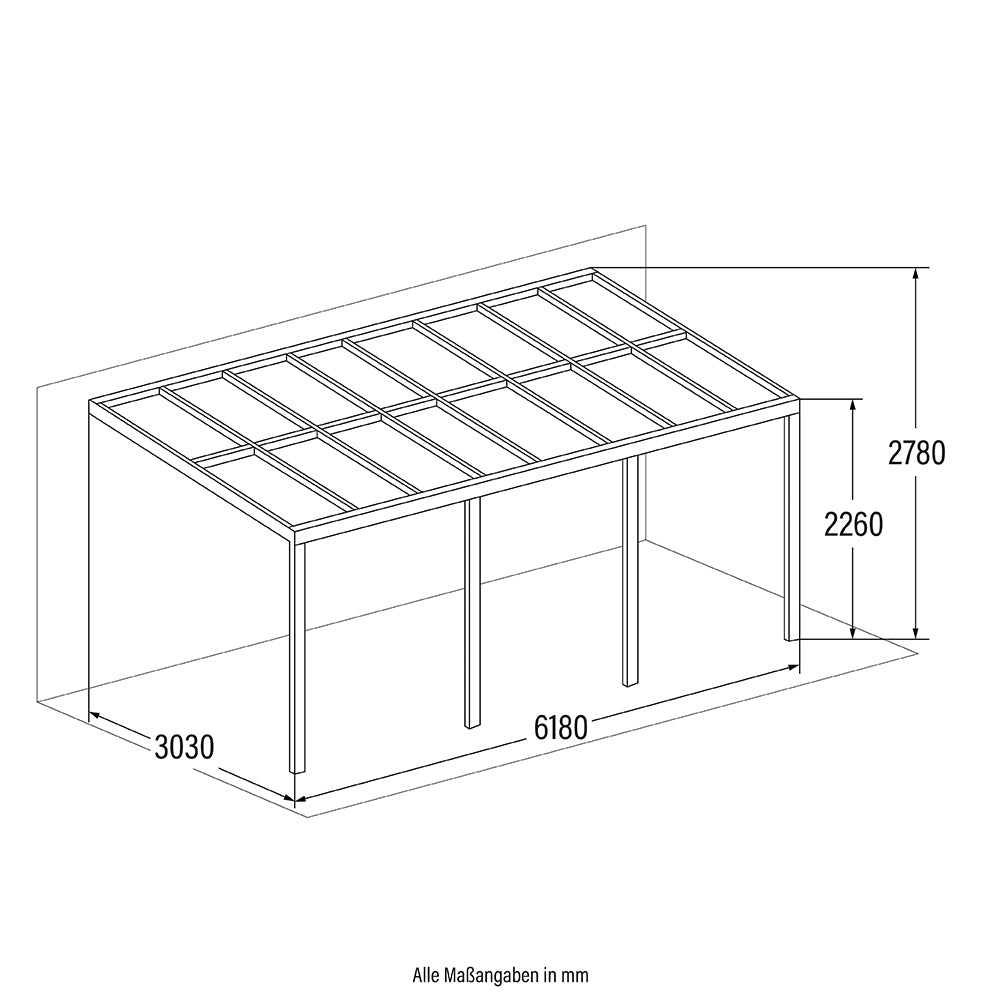 Home Deluxe Terrassenüberdachung SOLIS - 618 x 303 x cm Grau