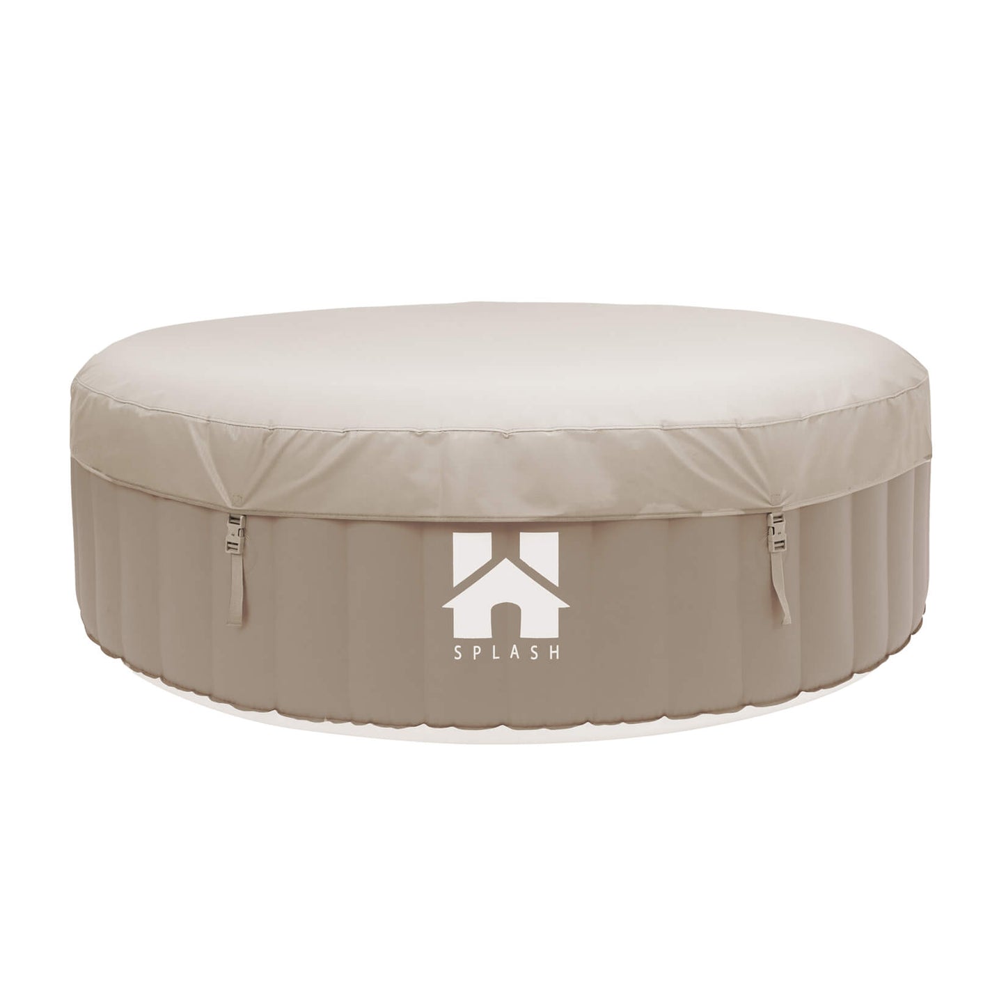 Home Deluxe Outdoor Whirlpool SPLASH inkl. Abdeckung - Ø208 cm 6 Personen Beige