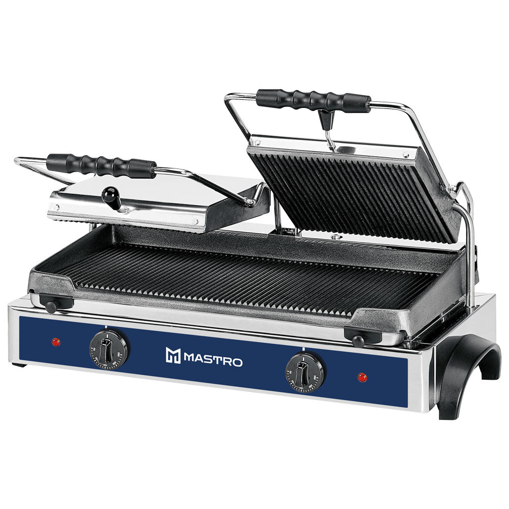 Virtus Kontaktgrill mit 2 Gusseisenplatten, gerillt/gerillt, 550x245 mm