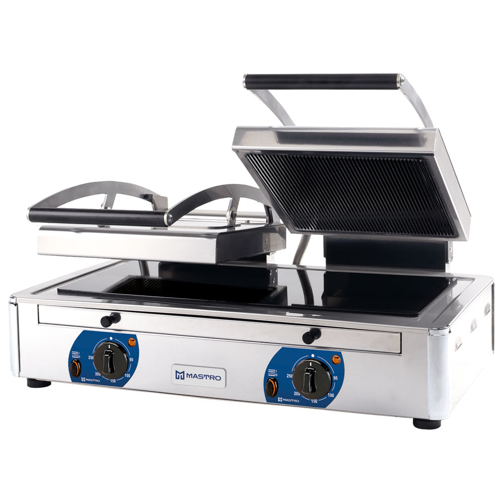 Virtus Kontaktgrill mit 2 Ceranplatten, glatt/gerillt, 2x 220x220 mm