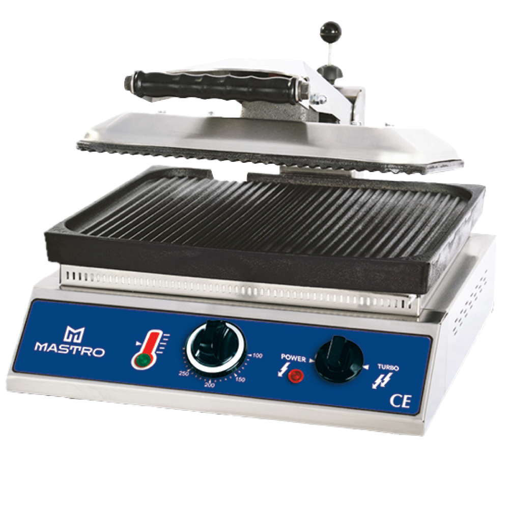 Virtus Kontaktgrill mit gerillten Gusseisen-Platten, untere Grillplatte 350x350 mm