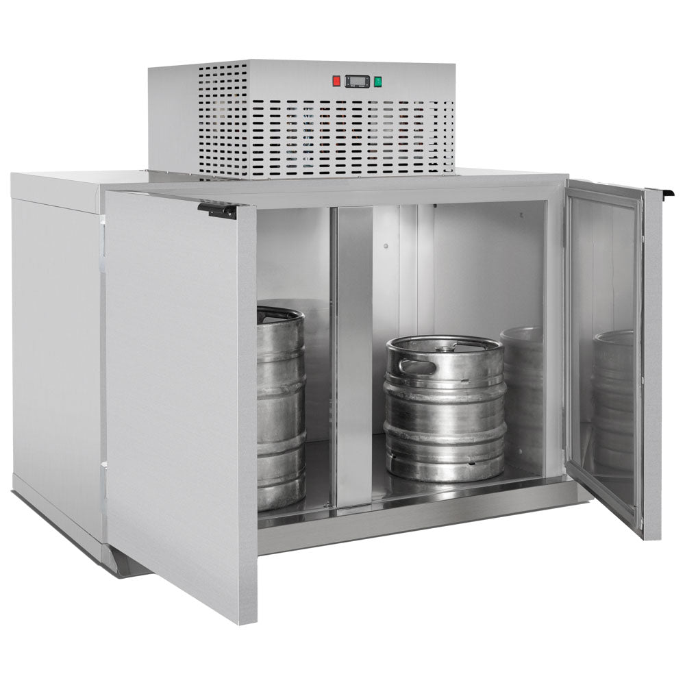 Virtus Fässerkühlbox 4x 50 Liter aus Edelstahl, mit Kühlaggregat