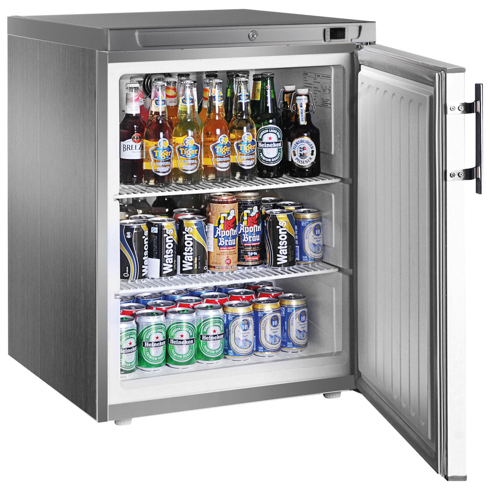 Virtus Unterbautiefkühlschrank in Edelstahl, 200 Liter, -18°/-23°C