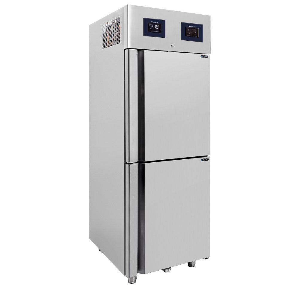 Virtus Kühlschrank 350+350 Liter aus Edelstahl mit 2 Temperaturbereichen GN 2/1, -2°/+8°C|0/+5°C - WiFi