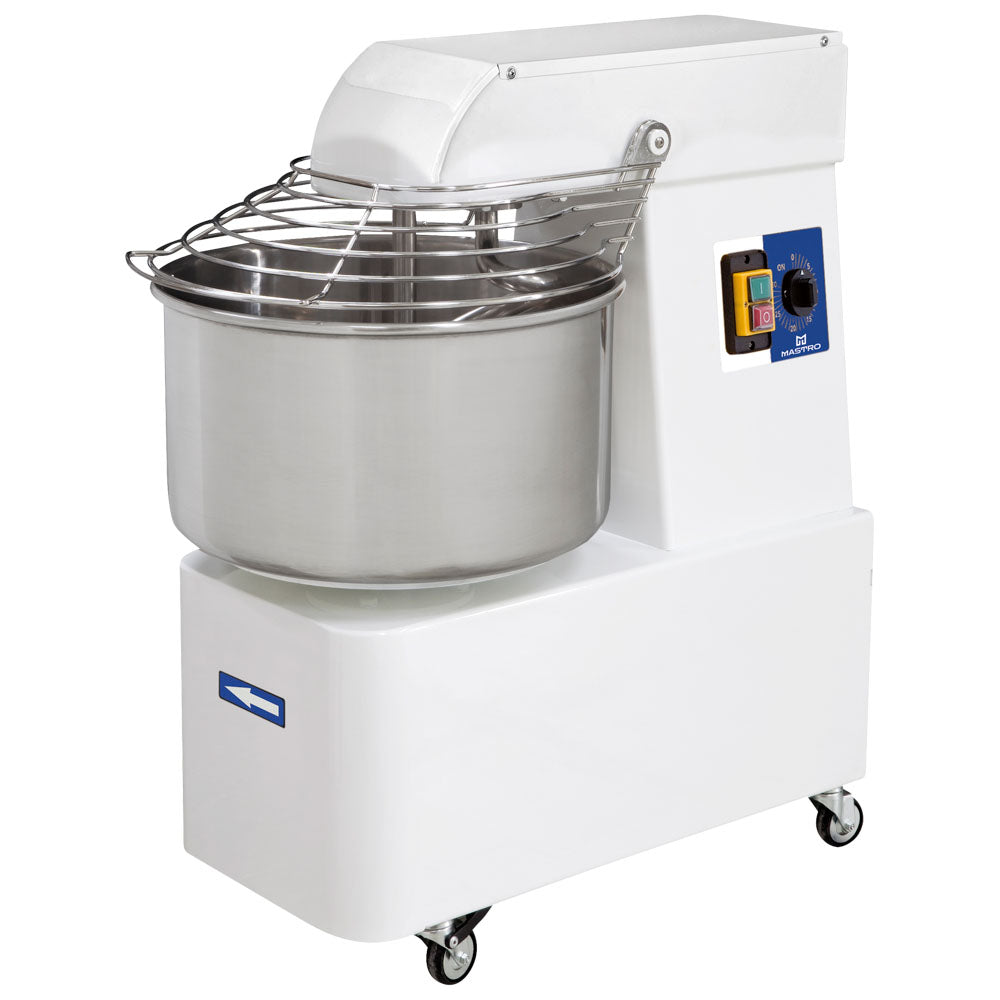 Virtus Spiralteigkneter auf Räder, 35 kg/41 Liter, 2 Geschwindigkeiten, mit Timer