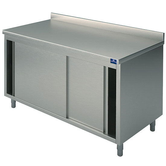 Virtus Neutraler Arbeitsschrank mit Schiebetüren und Aufkantung, 2000x700 mm
