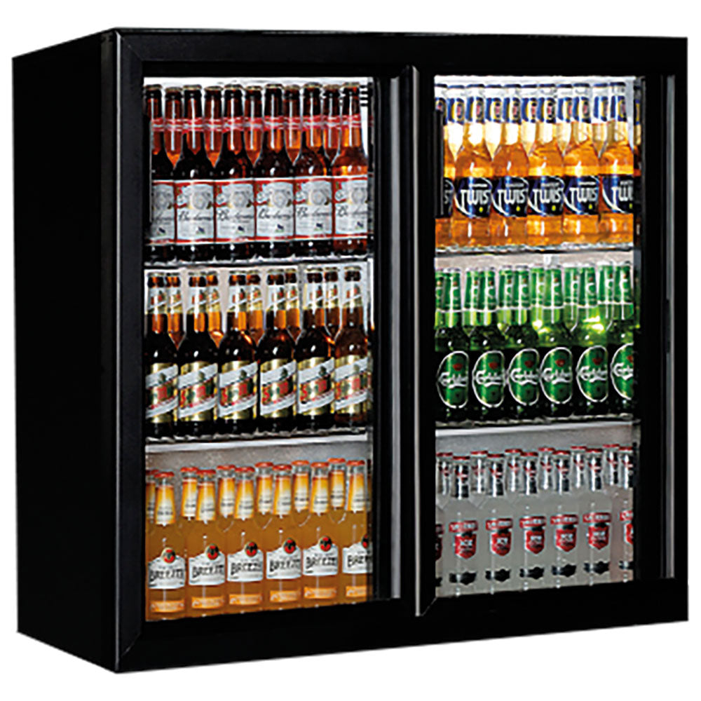 Virtus Barkühlschrank mit 2 Glasschiebetüren, 201 Liter, -1°/+5°C
