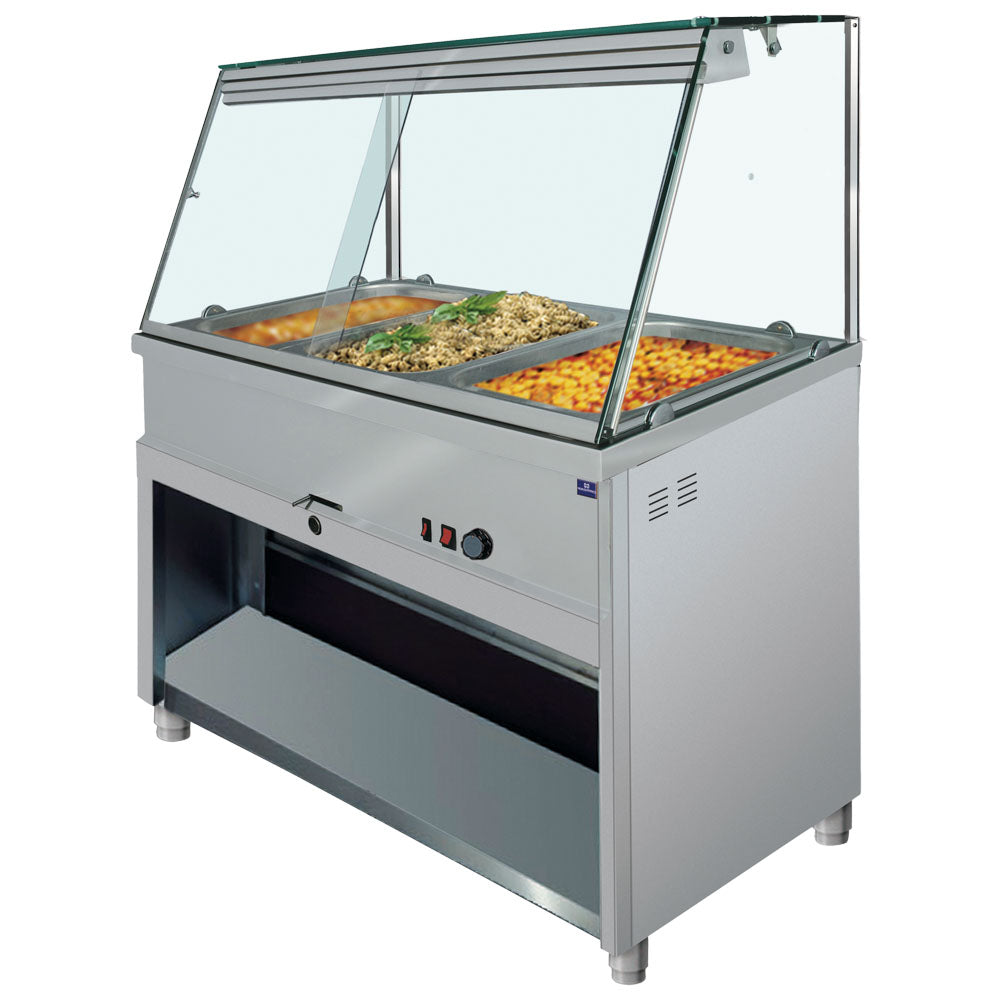 Virtus Bainmarie-Theke 5x GN 1/1 mit gerader Frontverglasung, +30°/+90°C