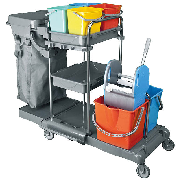 Virtus Reinigungswagen mit Sackhalter und Moppeimer