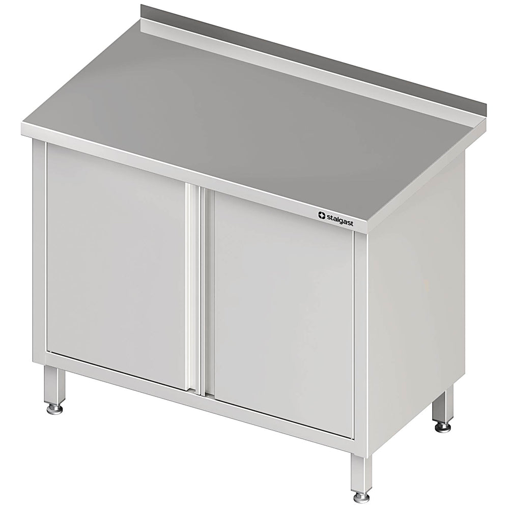 Stalgast Arbeitsschrank mit Flügeltüren, 1000x700x850 mm, mit Aufkantung, verschweißt