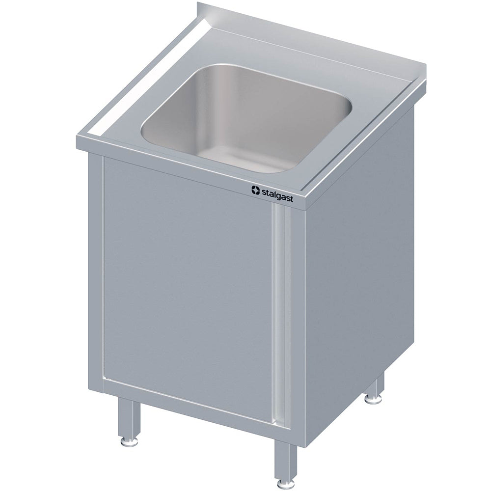 Stalgast Spülschrank mit Flügeltür 600x700x850 mm, mit einem Becken mit Aufkantung, verschweißt