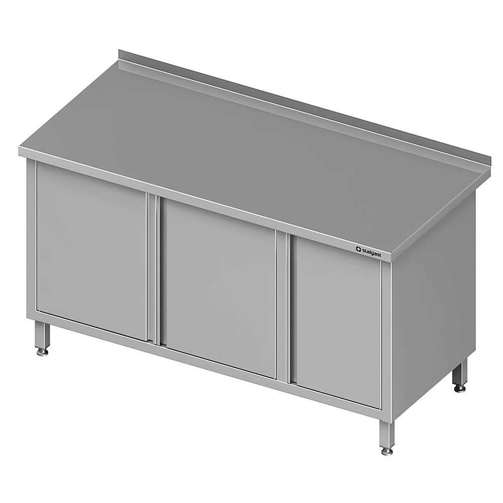 Stalgast Arbeitsschrank mit Flügeltüren, 1900x700x850 mm, mit Flügeltürschrank rechts, mit Aufkantung, verschweißt