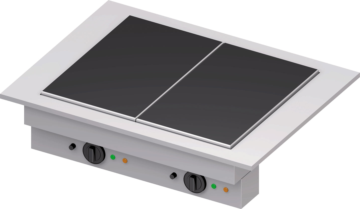 Stalgast Glaskeramik-Wärmeplatte "Drop-In" 2xGN 1/1 830x620x270 mm Edelstahlabdeckung