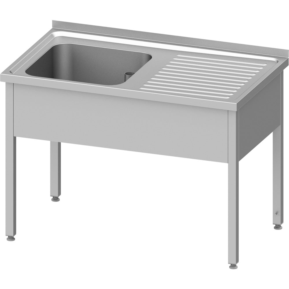 Stalgast Spültisch ohne Grundboden 1000x700x850 mm, mit einem Becken links, mit Aufkantung, verschweißt