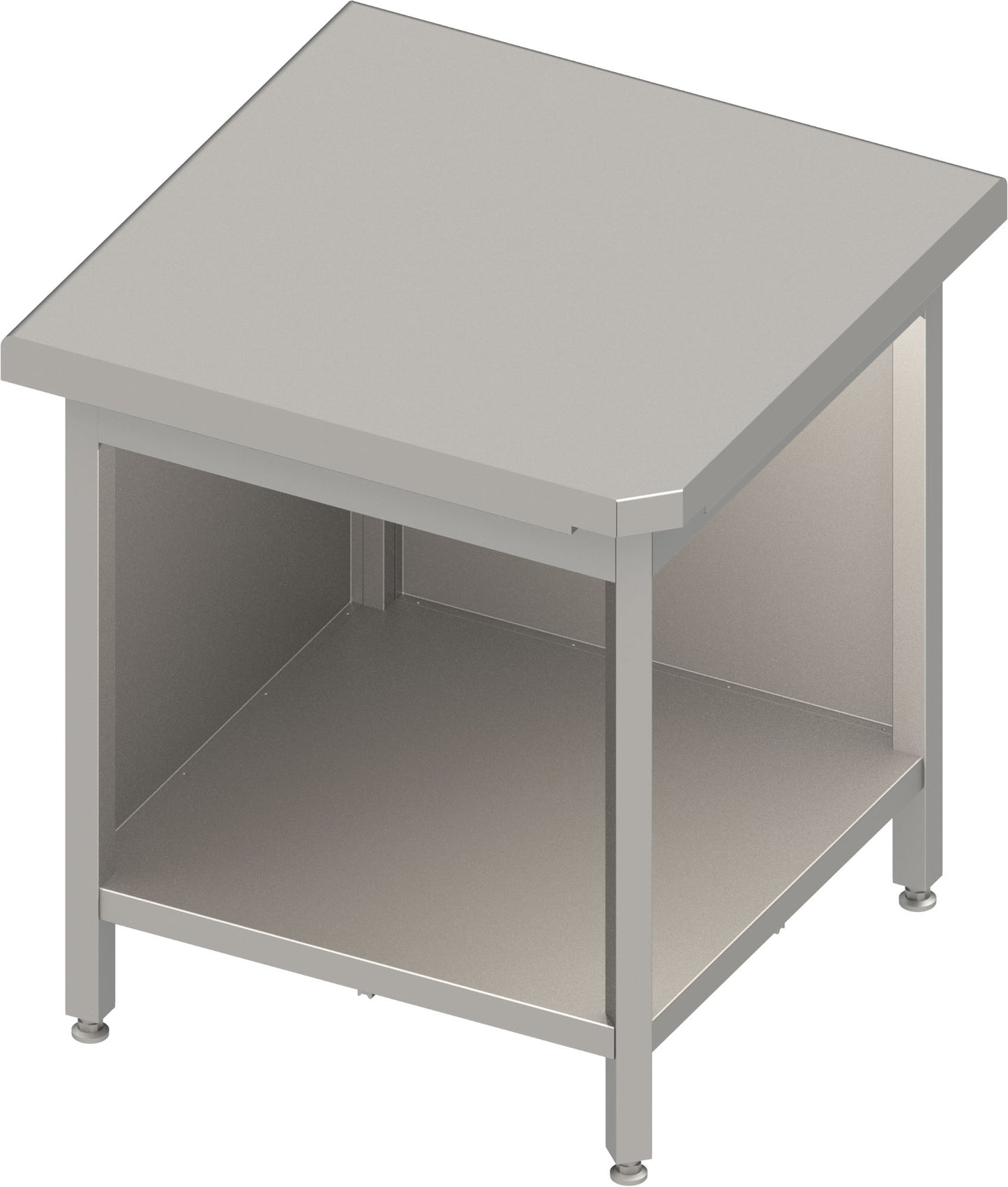 Stalgast Eckmodul 90° "Free Flow" mit offenem Unterschrank 785x785x880 mm, Edelstahldeckplatte