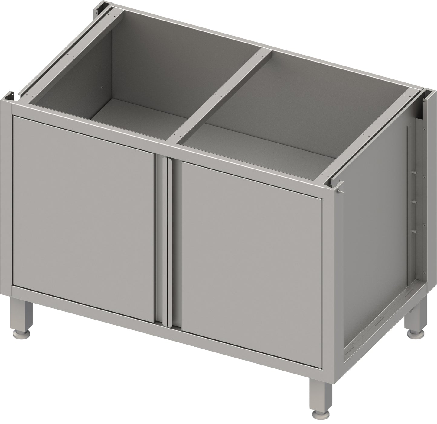 Stalgast Unterschrank Boxversion 2.0, für Beine/Sockelrahmen, mit Flügeltüren 1300x640x660 mm