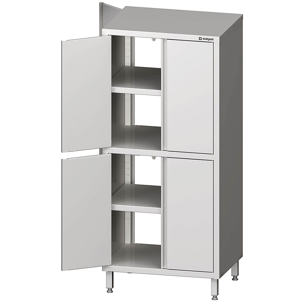 Stalgast Durchreiche-Hochschrank mit Flügeltüren, 900x600x1800 mm, mit zwei Schrankräumen, verschweißt