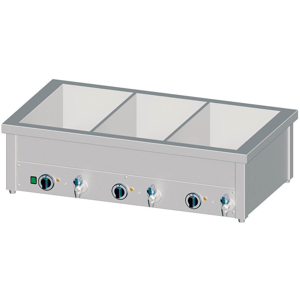 Stalgast Bain-Marie Tischgerät mit separaten Becken, für 3x GN1/1085x600x310 mm