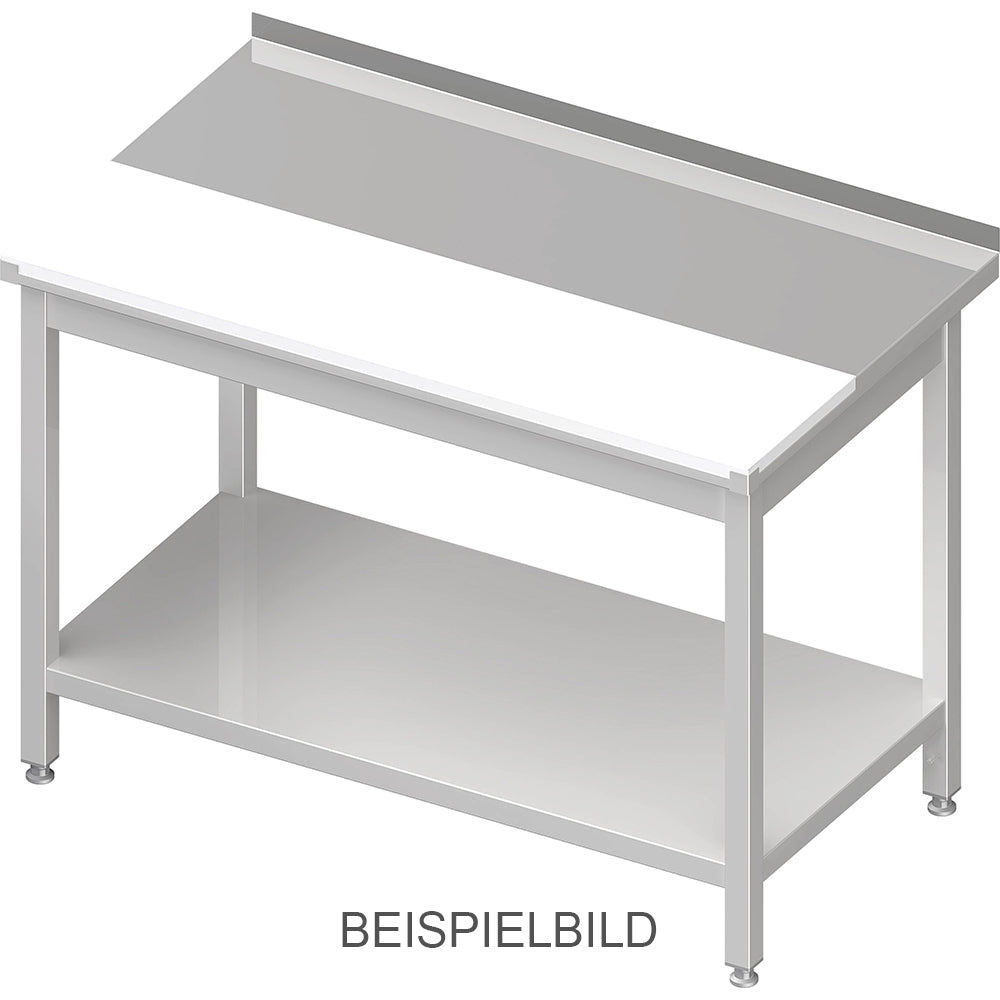 Stalgast Arbeitstisch mit Grundboden, 1400x600x850 mm, mit bündig eingelassener PE-Schneideplatte, ohne Aufkantung, verschweißt