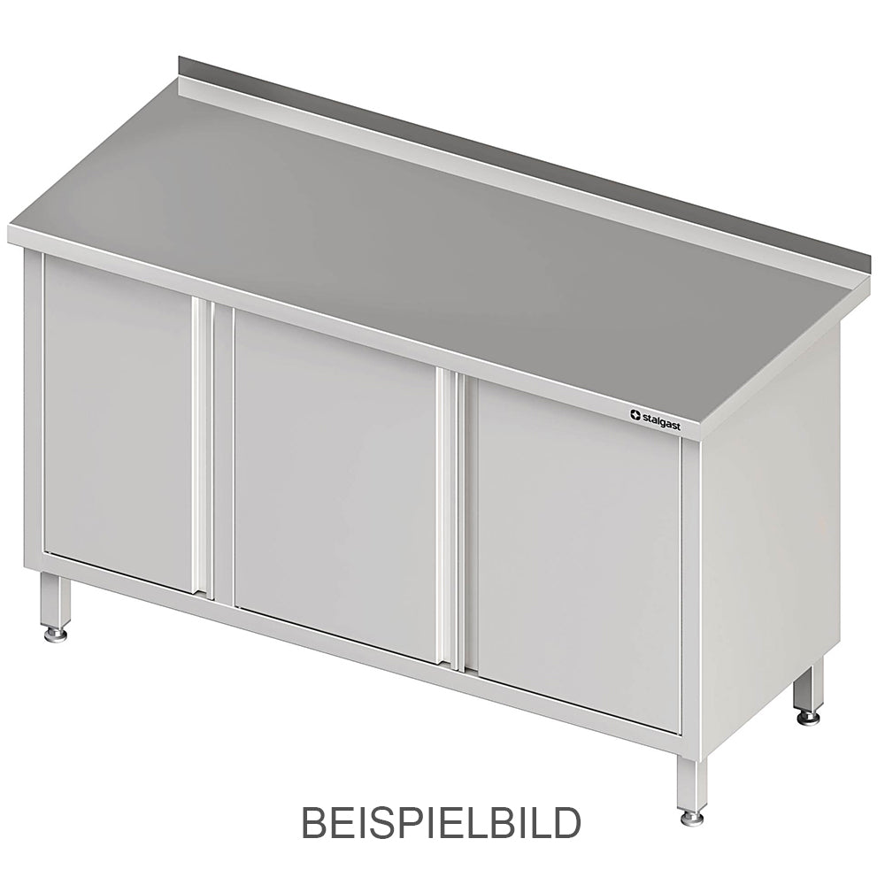 Stalgast Arbeitsschrank mit Flügeltüren 1600x700x850 mm, ohne Aufkantung, verschweißt