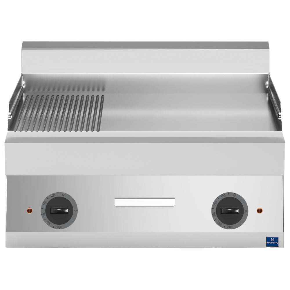 Virtus Elektro-Grillplatte, Tischmodell, 1/3 gerillt und 2/3 glatt