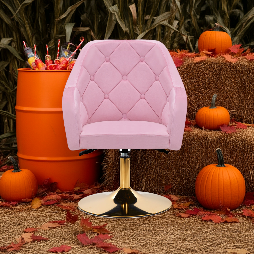ActiveShop 4Rico Drehstuhl QS-BL14G Samt rosa