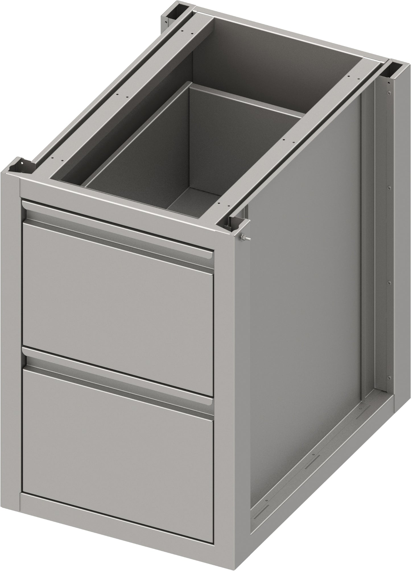 Stalgast Unterschrank Boxversion 2.0, für Beine/Sockelrahmen, mit zwei Schubladen 450x640x660 mm