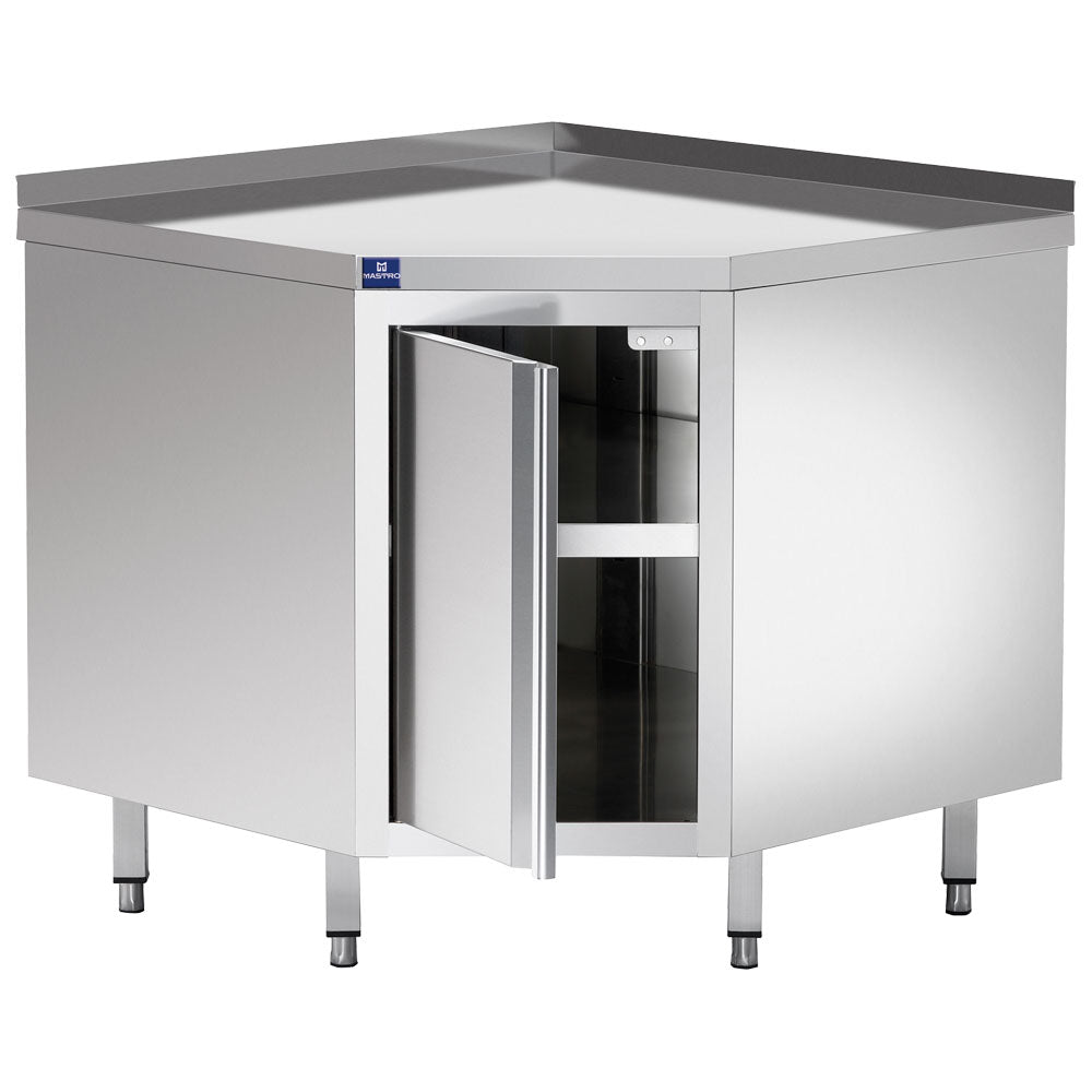Virtus Neutraler Arbeitsschrank, Eck-Modell, mit Flügeltür und Aufkantung, 1000x700 mm