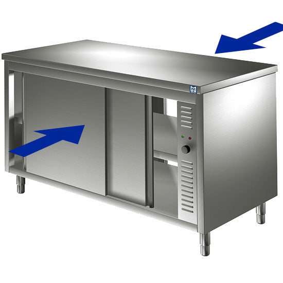 Virtus Durchreichewärmeschrank mit Schiebetüren, 1800x700 mm