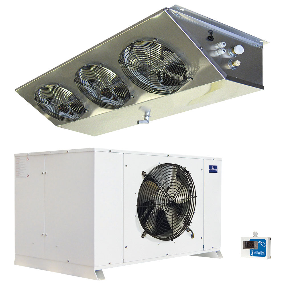 Virtus Split-Aggregat, -18°/-25°C, 27,54m³/16,86m³ (+32°C) mit Beleuchtung Entfernung 5 m