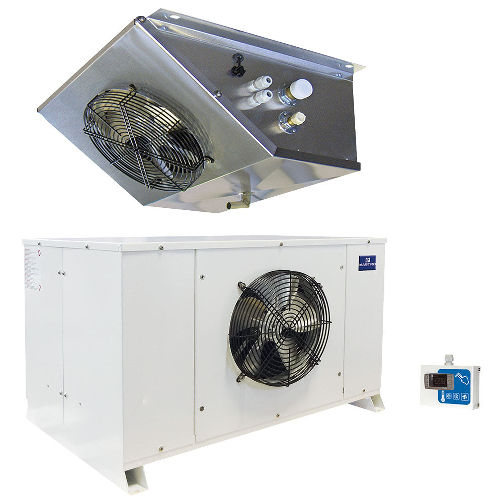 Virtus Split-Aggregat, +5°/-5°C, 26,17m³/11,05m³ (+32°C) mit Beleuchtung/Leitungen/Schalttafelkabel 10 m
