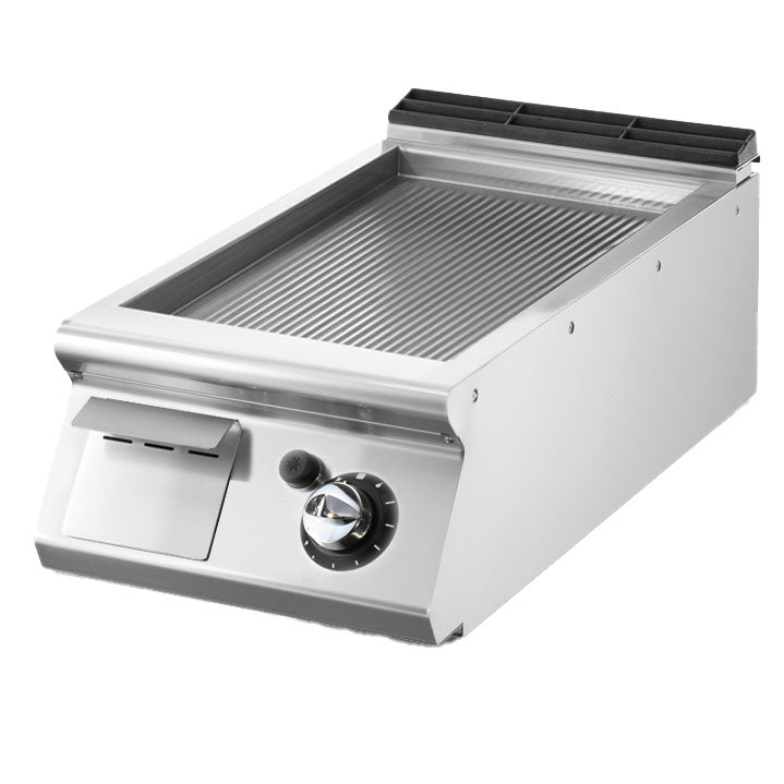 Virtus Gas-Grillplatte, Tischmodell, gerillte Platte