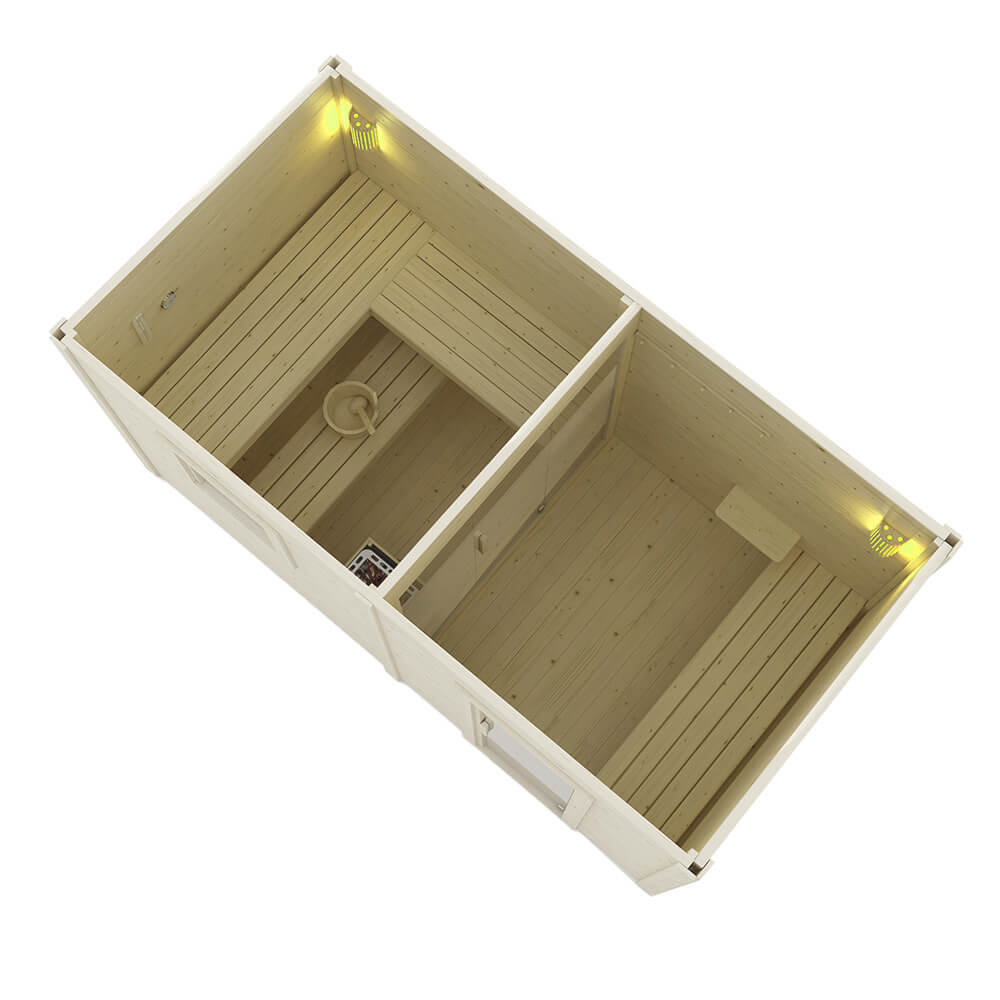 Home Deluxe Saunahaus Outdoor mit Vorraum TALO XL - 400 x 217 cm für 5 Personen