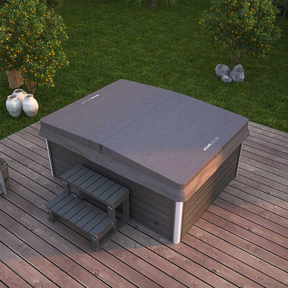 Home Deluxe Outdoor Whirlpool mit Treppe und Thermoabdeckung STREAM 211 x 156 cm für 3 Personen
