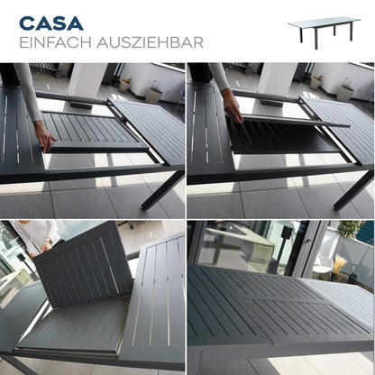 Home Deluxe Gartentisch ausziehbar CASA - 160/240 x 100 cm