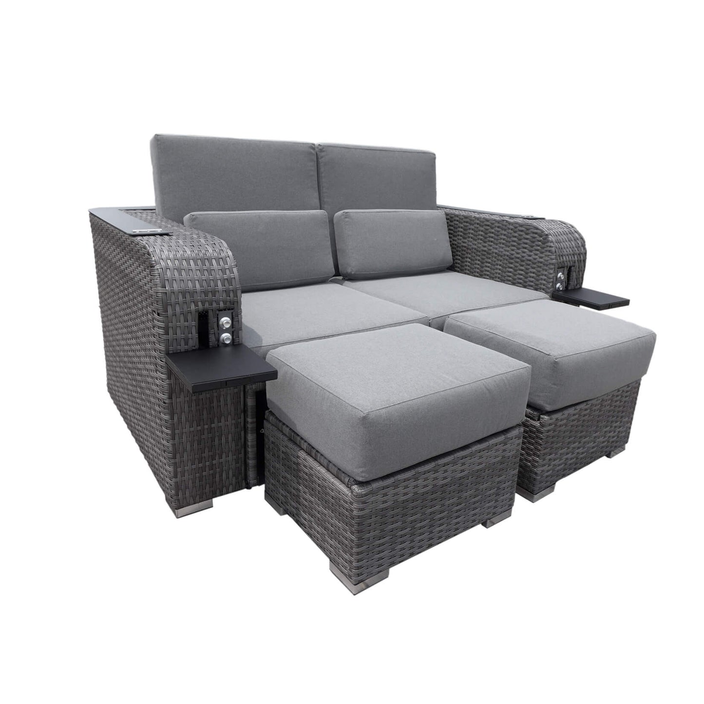 Home Deluxe Strandkorb mit Liegefunktion HOLBY - Grau