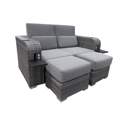 Home Deluxe Strandkorb mit Liegefunktion HOLBY - Grau