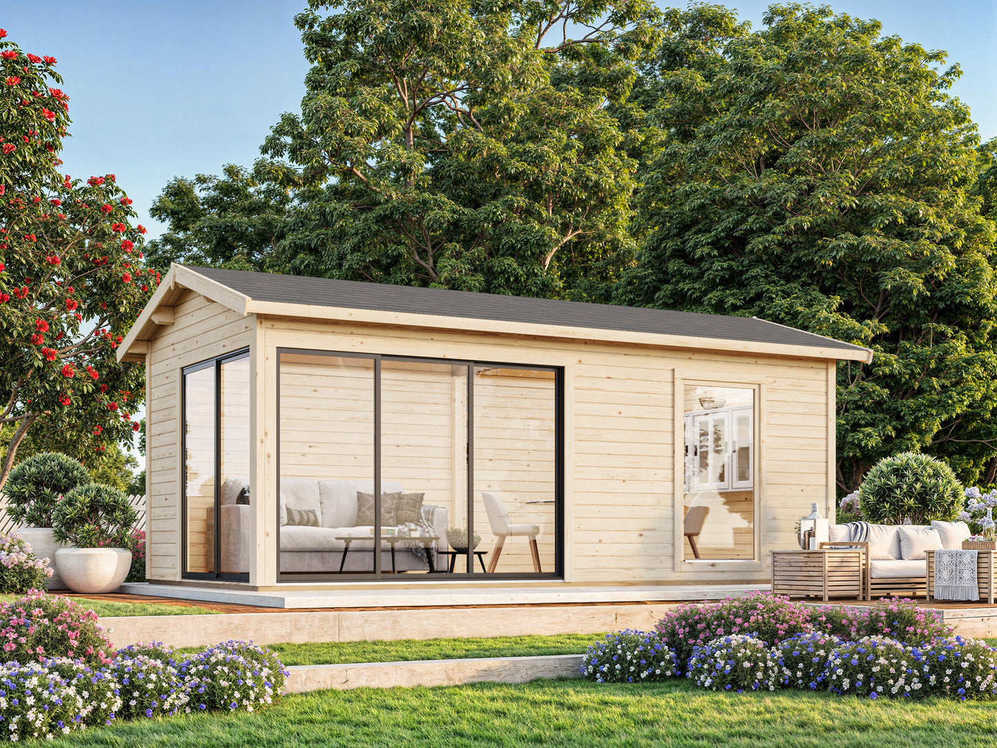 Palmako Amanda 17,1 m2 Slide Plus - Naturbelassen
