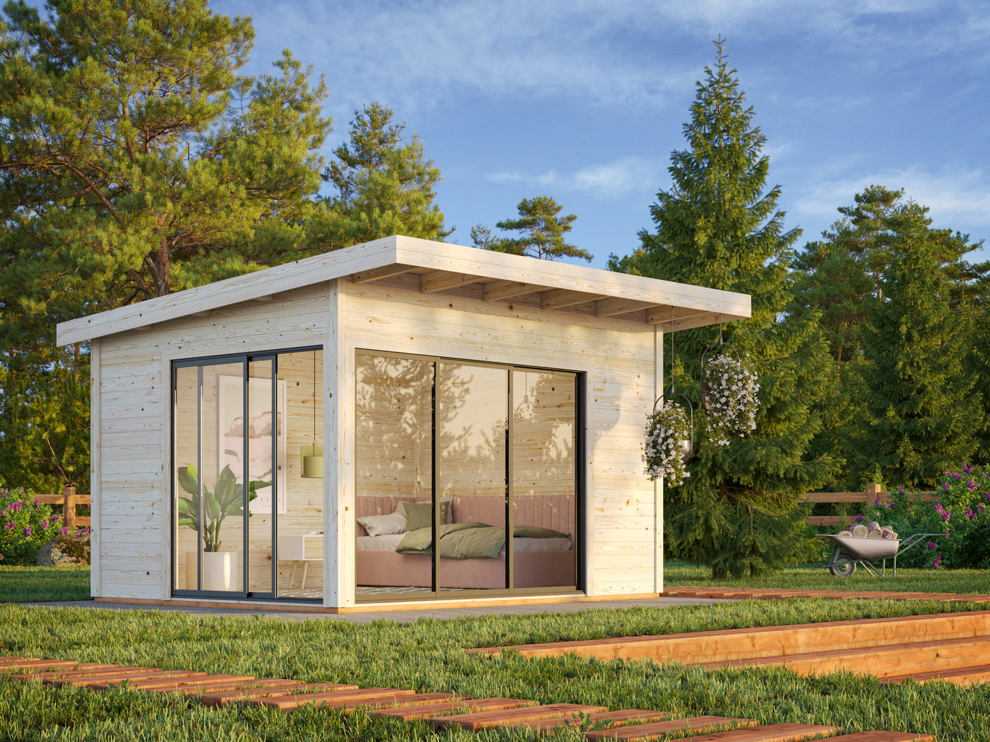 Palmako Andrea 11,2 m2 Slide Plus - Lackiert dunkelgrau RAL7012 + anthrazit RAL7016