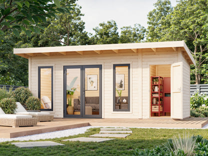 Palmako Aurelia 16,7 m2 - Lackiert dunkelgrau RAL7012 + anthrazit RAL7016