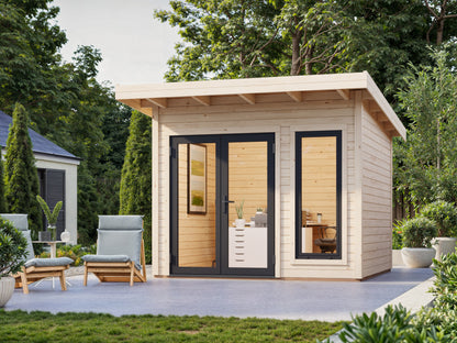 Palmako Aurelia 8,4 m2 - Lackiert dunkelgrau RAL7012 + anthrazit RAL7016