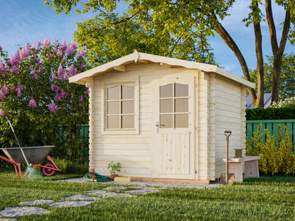 Palmako Emma 4,6 m2 - Lackiert hellgrau RAL7042 + anthrazit RAL7016