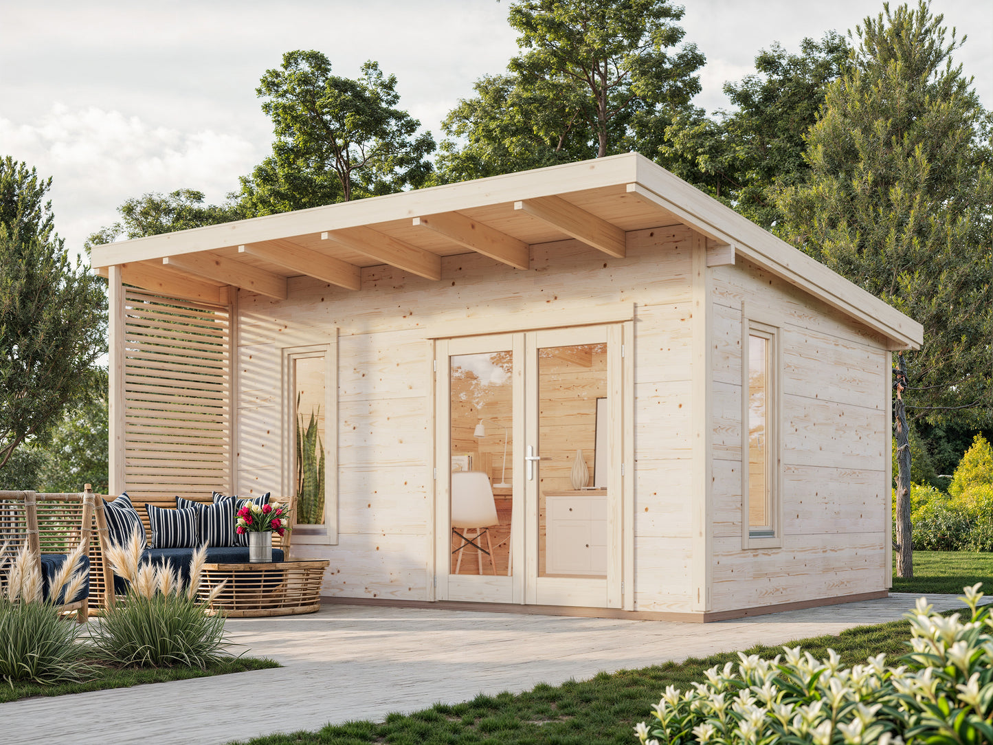 Palmako Grace 14,5 m2 - Lackiert dunkelgrau RAL7012 + anthrazit RAL7016