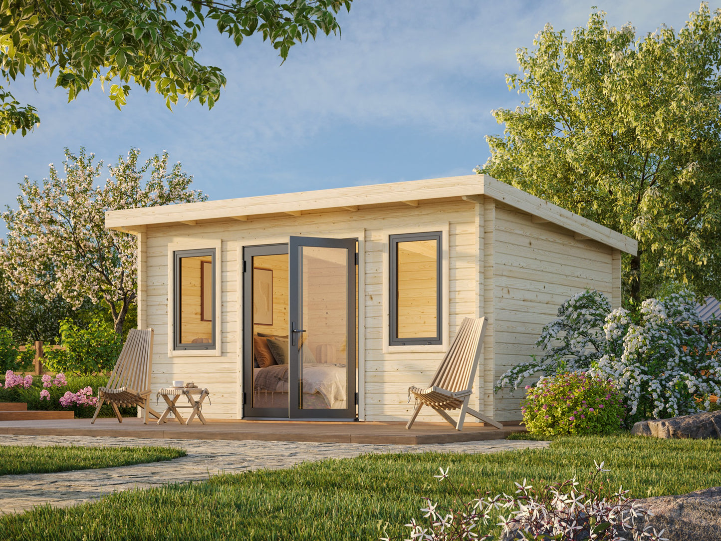 Palmako Lisandra 14,2 m2 - Grau tauchgrundiert
