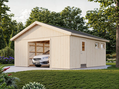 Palmako Andre 28,5 m2 ohne Tor - Naturbelassen