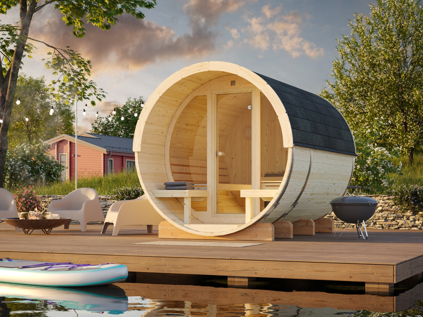 Palmako Anita 1,6+0,7 m2 mit Glasfront - Naturbelassen