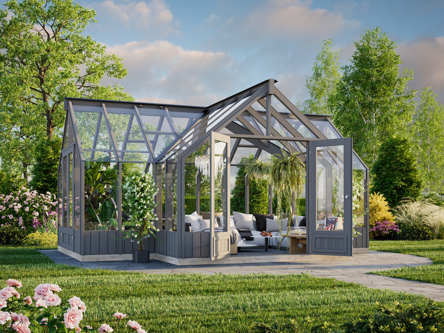 Palmako Emilia 19,1 m2 (RAL7012) - Lackiert dunkelgrau RAL7012